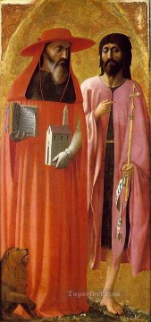  San Pintura - San Jerónimo y San Juan Bautista Cristiano Quattrocento Renacimiento Masaccio